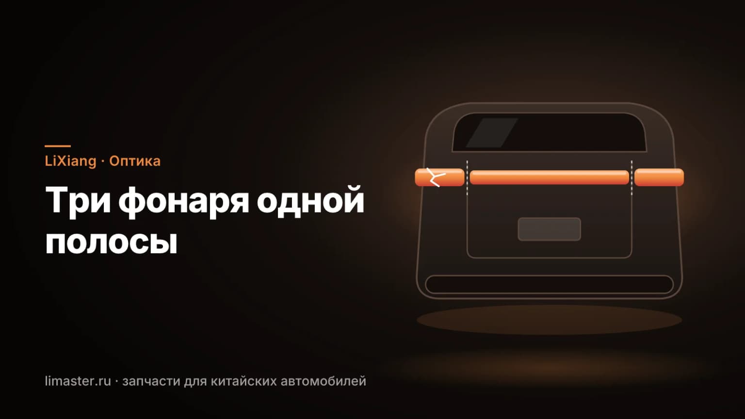Задний фонарь LiXiang: левая, центральная и правая секции световой полосы